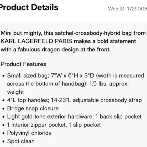 Karl Lagerfeld Red Mini Bag with Dragon Embroidery - Picture 5 of 5